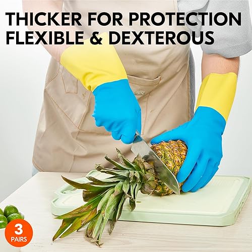 Miniatura 4 de Vgo... Guantes de limpieza,Lavavajillas,Cocina,Resistente,Reutilizables