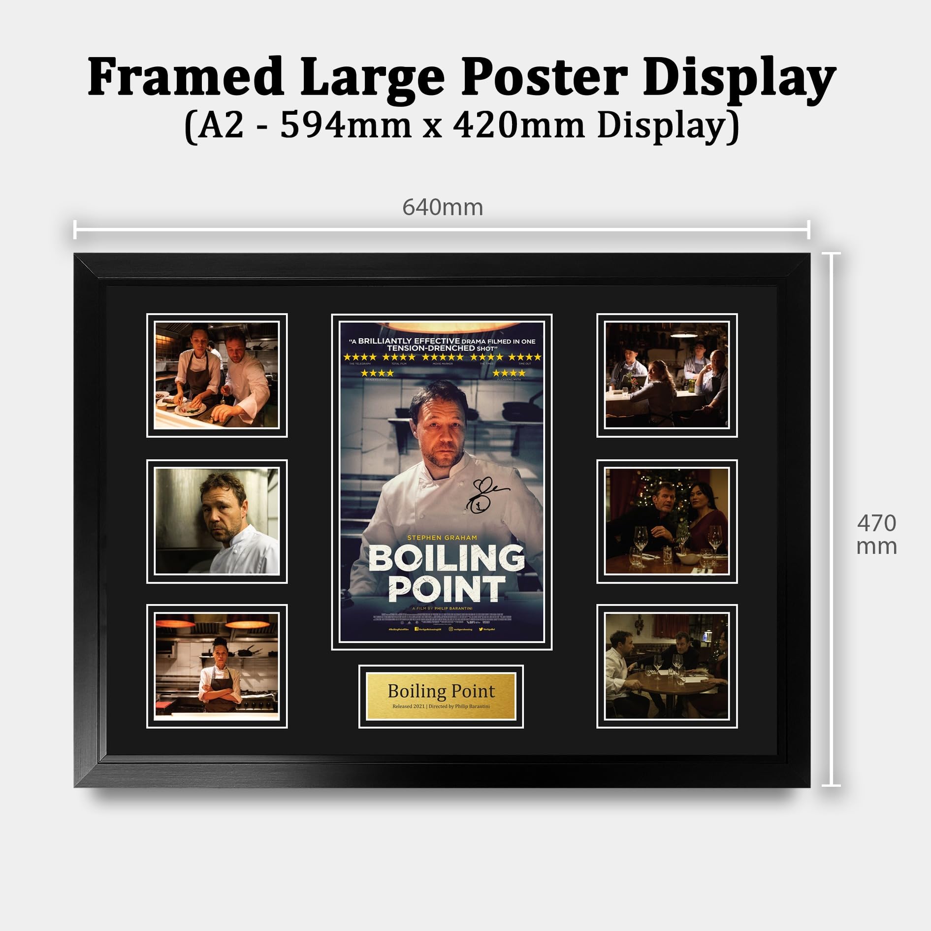 HWC Trading Boiling Point Podpisany Plakat Filmowy A2 Deluxe w Ramie