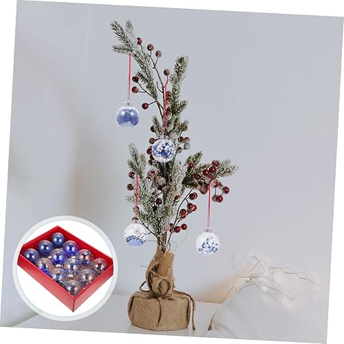 Miniatura 3 de Abaodam 2 Boxes Christmas Ball Pendant Hanging Christmas Balls Decorations Glitter Christmas Ball Christmas Tree Flower Garland Decorations