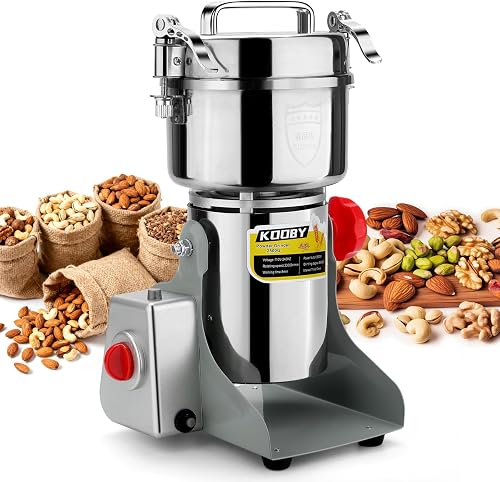 2500G Electric Grain Grinder Mill, 3500W Swing-Type 304 Dry Cereals Pulverizer Makes Dry Goods, Spices, Coffee, Pepper, Etc., Commercial 110V High-speed Superfine Machine (2500G Swing Type)