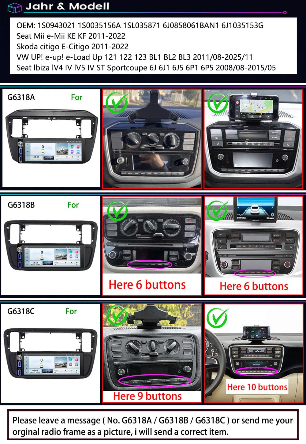 Navigatore Android Auto GPS Radio Navigator Carplay Fit for VW UP! e-up! e-Load Up 121 122 123 BL1 BL2 BL3/Skoda citigo E-Citigo/Seat MII E-MII KE KF/Seat lbiza DSP BT Pip DVR SWC DAB+Auto Fotocamera