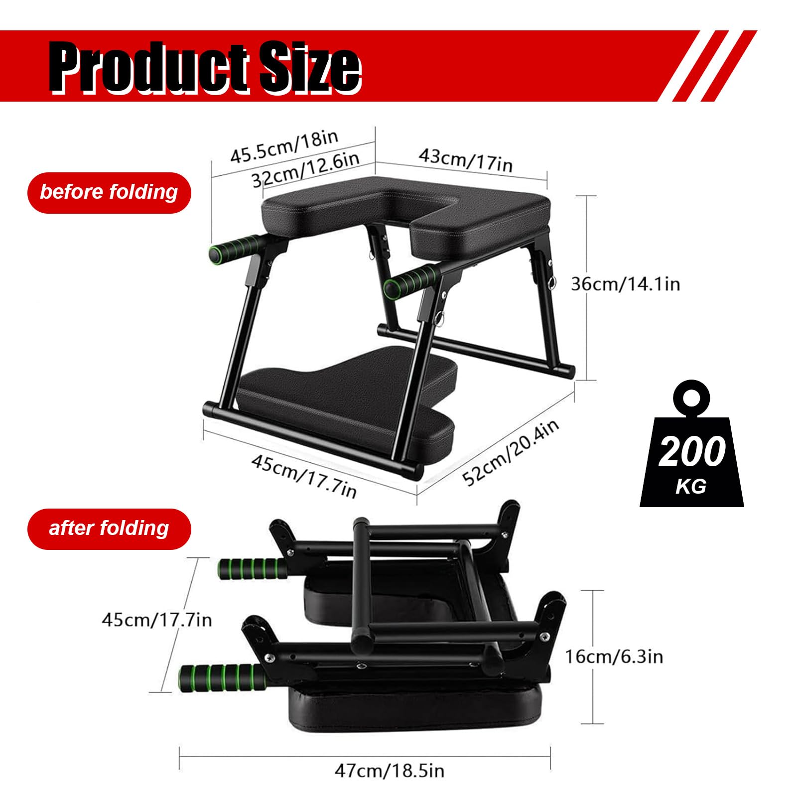 Chaise de Yoga, Banc D'inversion pour la Maison-Pliable, Tabouret de Yoga -Support de Tête, Charge Maximale 200 kg, Éponge éPaissie, Convient à Différents Types de Passionnés de Yoga