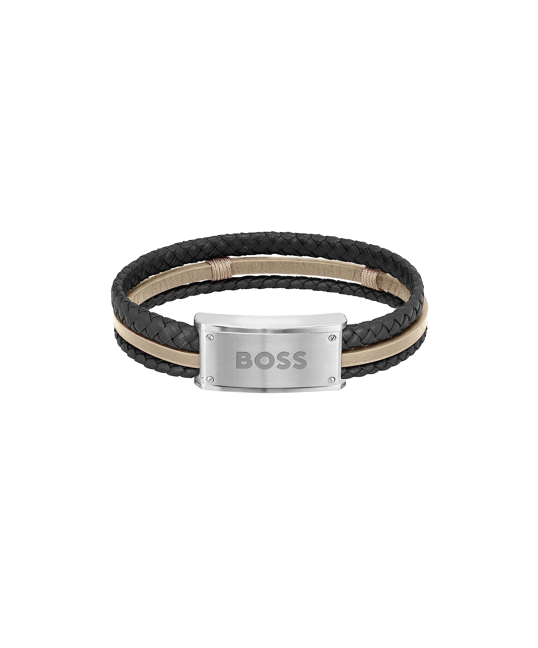 BOSS Jewelry Pulsera de piel para Hombre Colección GALEN en beige, marrón o negro