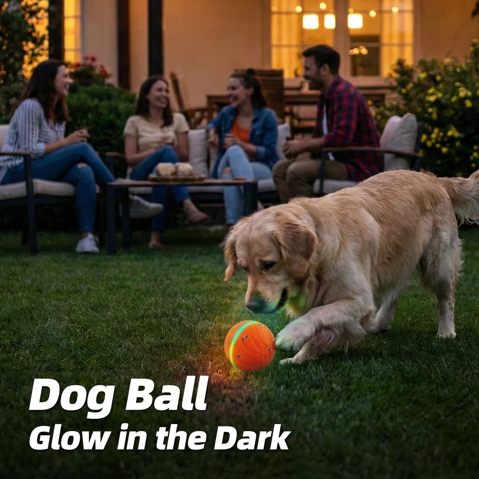 Balles interactives pour chien : balles mobiles automatiques de 8,9 cm pour chiens, 3 modes avec lumières colorées, matériau E-TPU durable, jouet actif auto-roulant, rebondissant et rotatif pour les