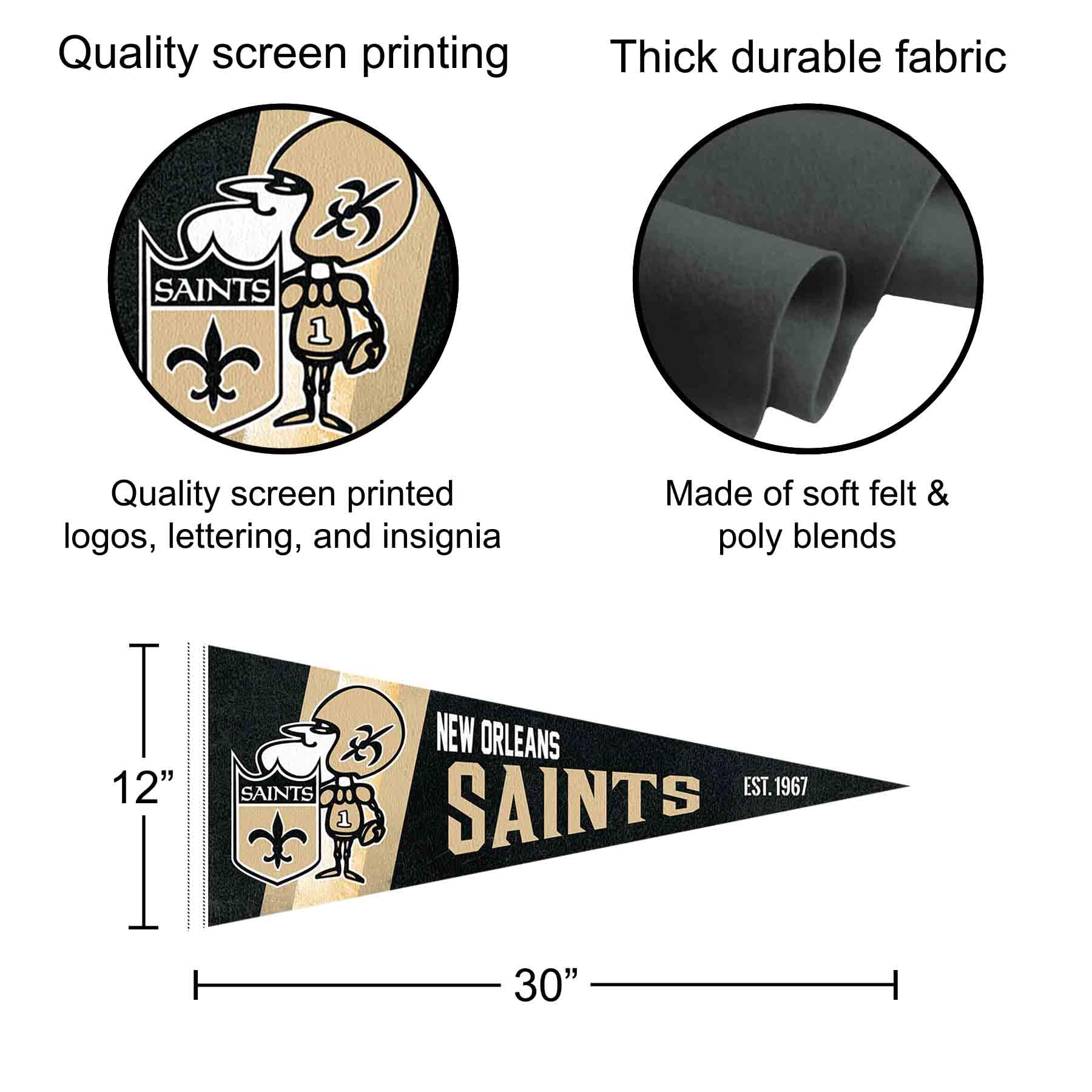 Amazon.com: New Orleans Saints Throwback Vintage Retro Pennant
