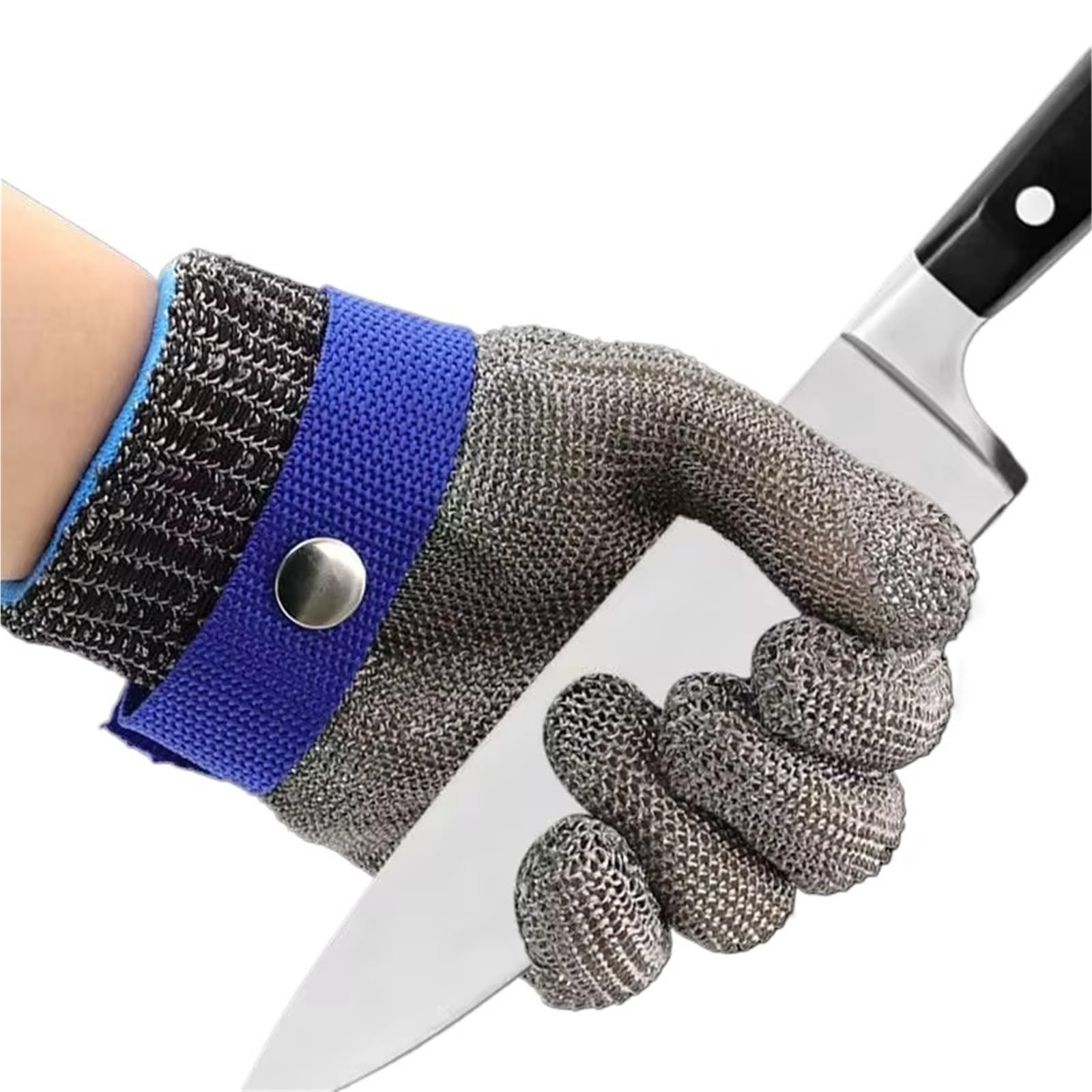 Gants anti-coupures, S de travail en acier inoxydable résistant aux coupures, s sécurité maille métallique anti-coupure for bouchers(Medium)