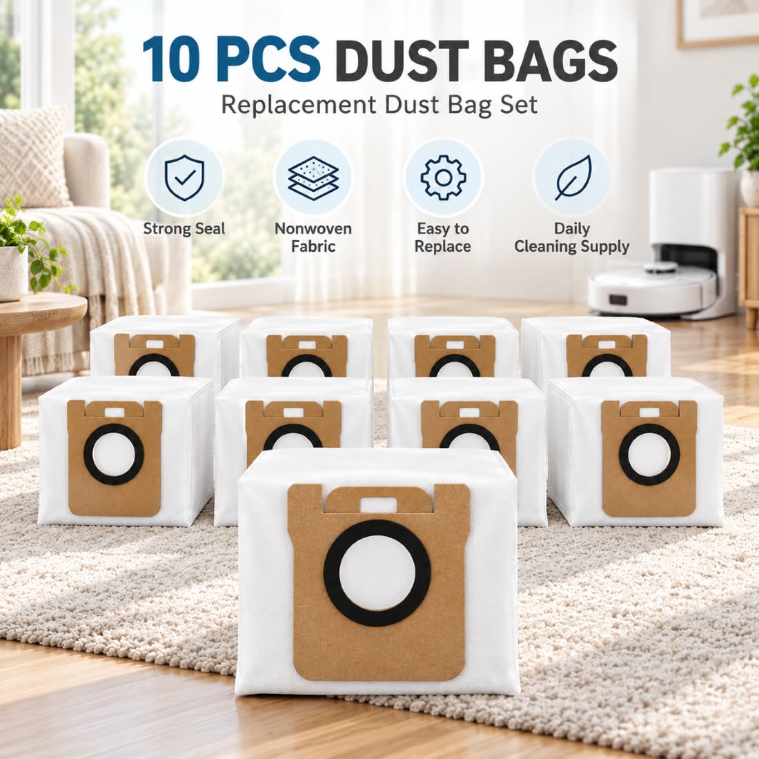 Bolsas de Polvo Robot para Dreame X40 Ultra Complete, Pack de 10