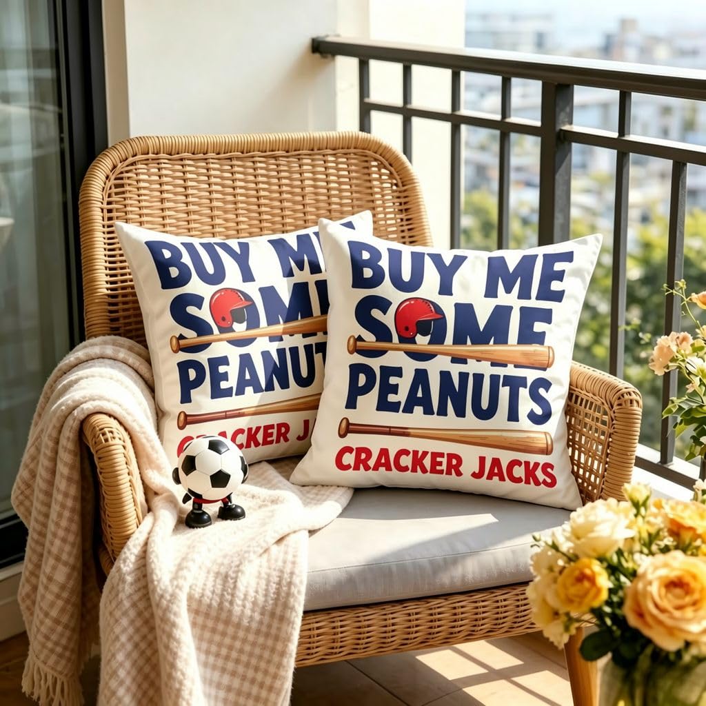Baseball Linen Pillow Covers -18x18
