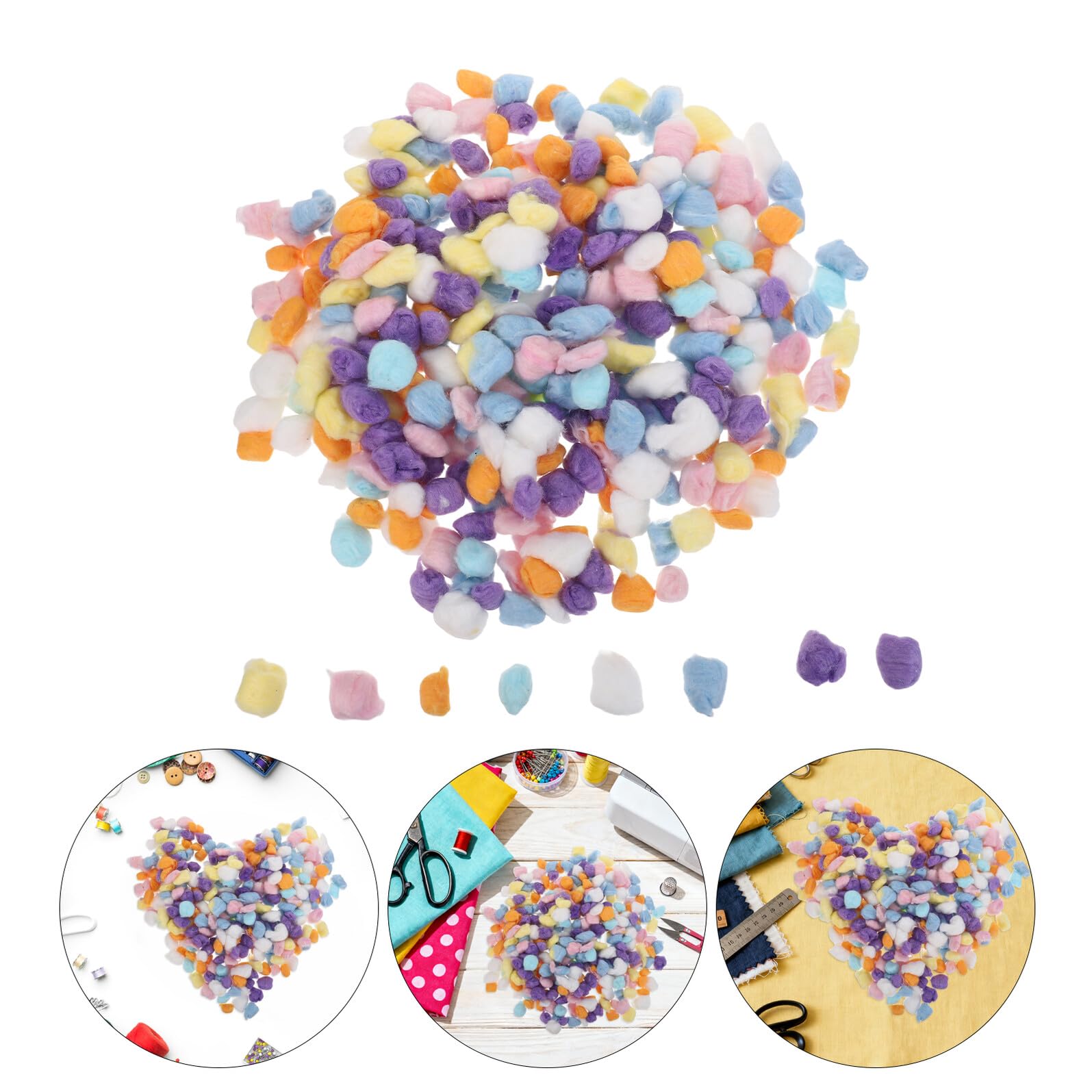 Boules de Pompons en Coton pour Loisirs Créatifs, 500g, 1 Paquet