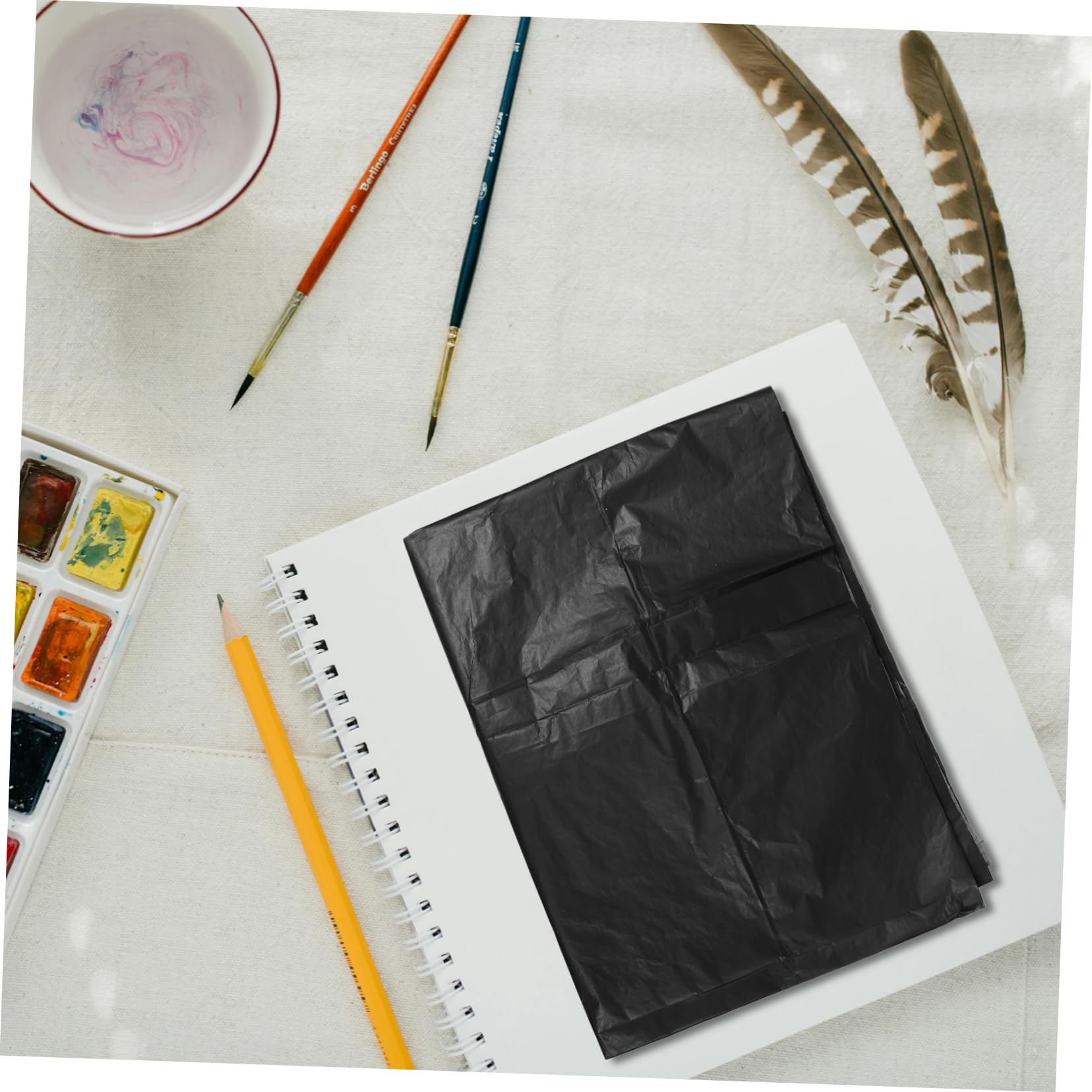 OSALADI Papier Transfert Noir en Papier, 51,6cm, pour Dessin et Gaufrage, Reproduction Claire, Facile à Utiliser pour Calque et Copie