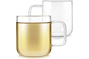 Elegant Borosilicate Glass Teacups: Teabloom's Stain-free and Microwave-safe 8 Ounce Teacups
