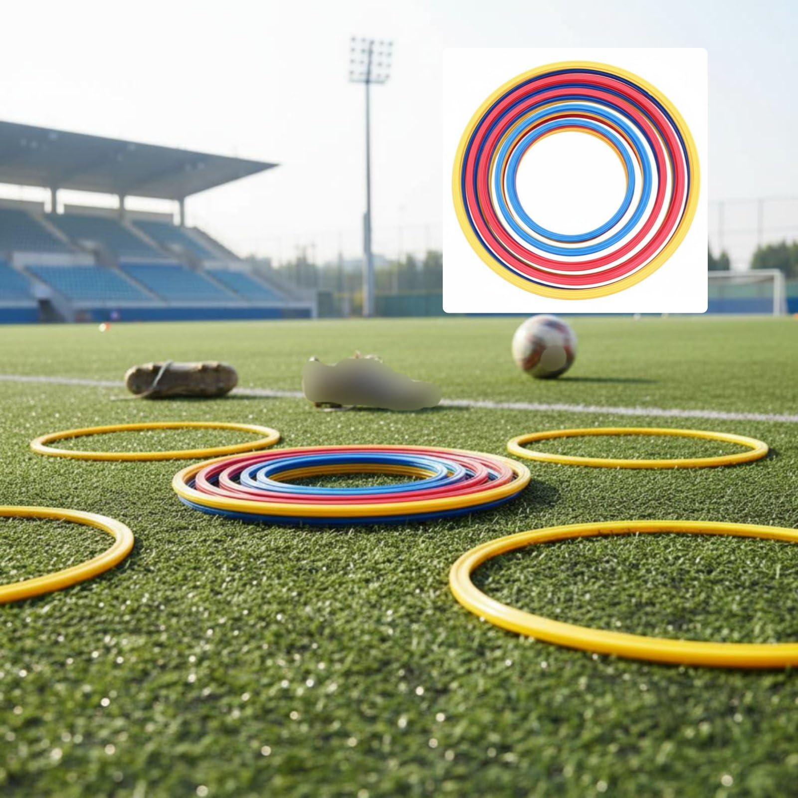 Anello Allenamento Calcio Cerchio Agilità Disco Coordinazione Cerchio velocità in PP Compatto E Robusto per Pratica del Passo E Controllo Adatto per