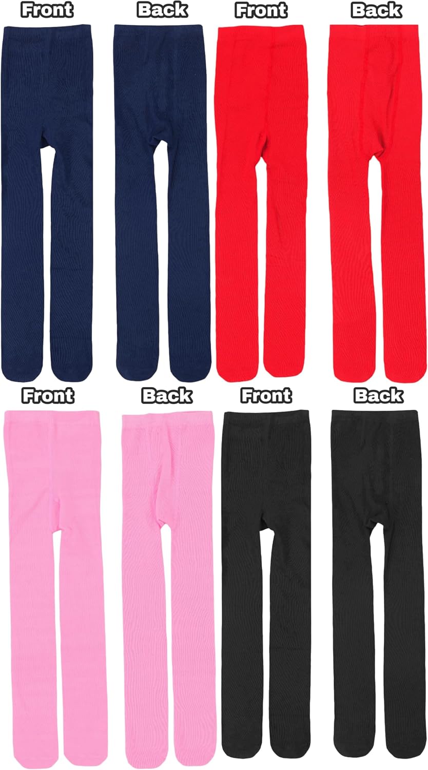 ToBeInStyle Girls' 6 Pack Acrylic Blend Double Knit Warm Winter Tights