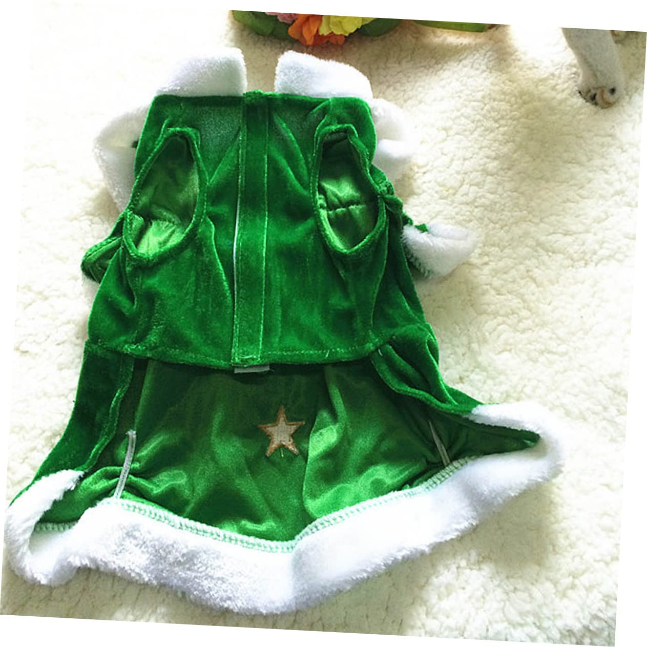 HMJGDHX 2 Pezzi Abito per Cani a Forma di Albero di Natale Vestiti per Animali Domestici per Natale Confortevole Felpa con Cappuccio Calda per Costume da Festa per Cani Abito Festivo per Animali