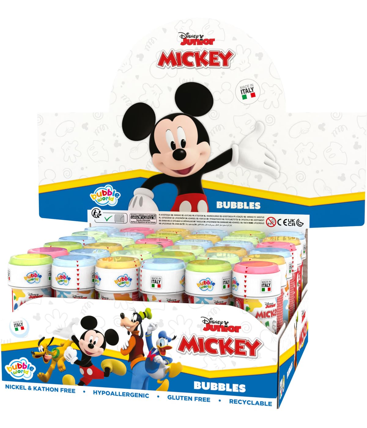 Mickey Mouse, bolle di sapone, 60 ml, 36 pezzi, 23,5 x 23,5 x 12 cm