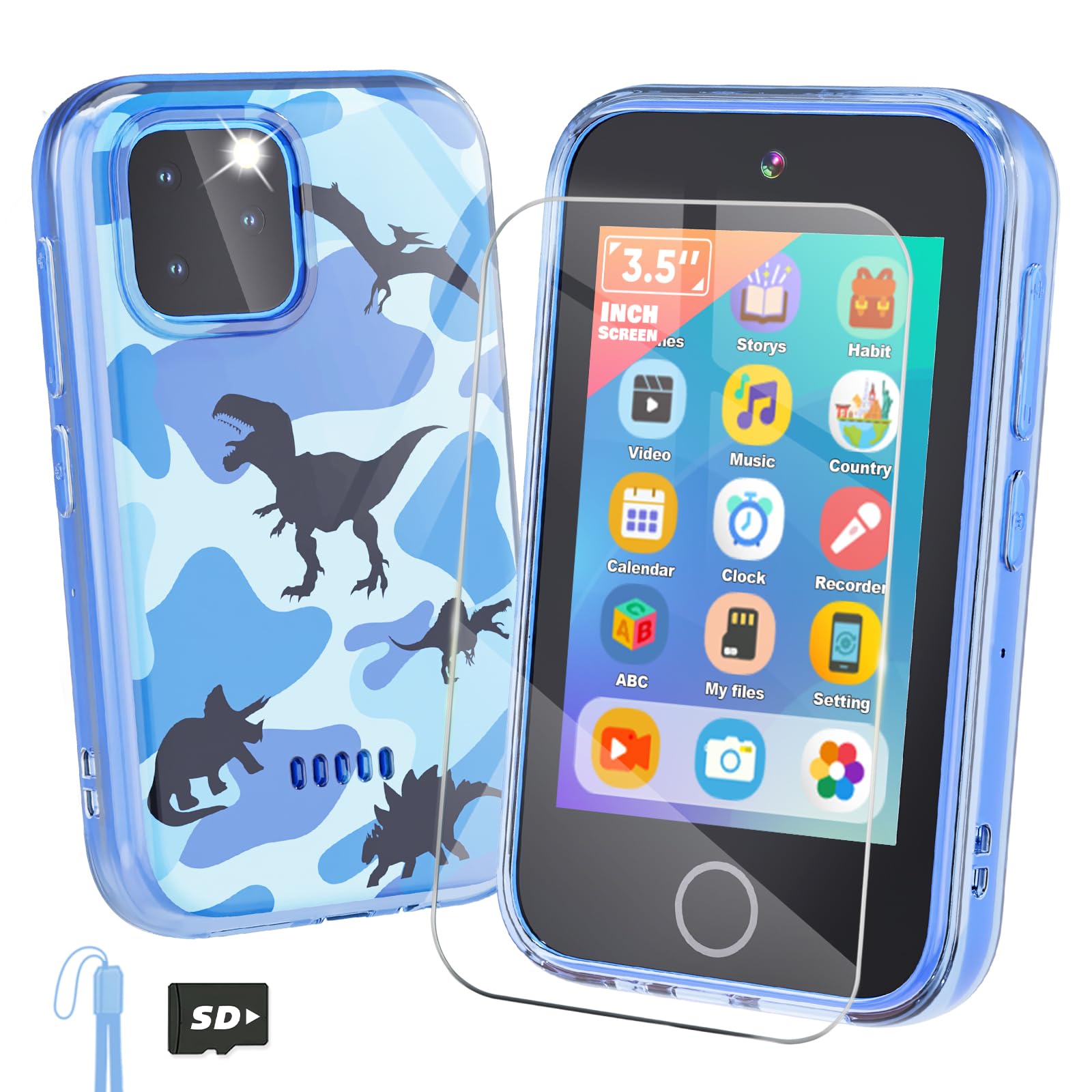 Photo 1 of Kids Smart Phone, 3.5" Touchscreen Kids Phone Toys for 3 4 5 6 7 8 9 Year Old Boy, No WiFi Educational Toddler Learning Phone with Dual Camera, Music Player, Game, Christmas Birthday Gifts for Age 3-9