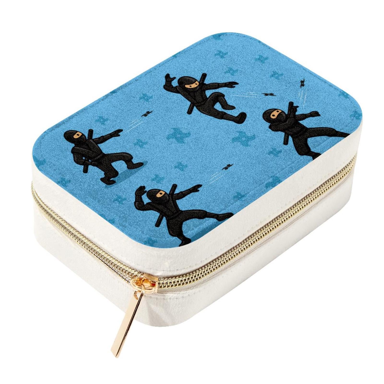 Boîte à bijoux de voyage japonaise en velours bleu pour protéger vos colliers et bagues