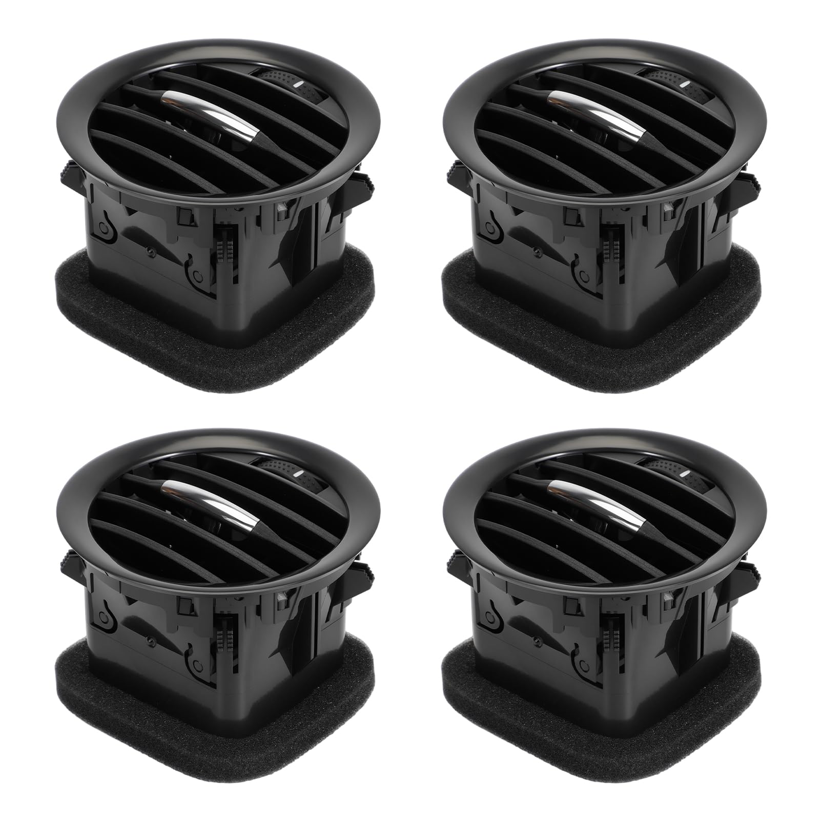 Lot de 4 Grilles d'aération pour Va-uxhall ADAM et Corsa D Cache de ventilation #13417363, 2201099, 13363314 (Noir brillant), Pack de 4 Couvercles de Grille d'aération, Buse d'air, Buses d'aération