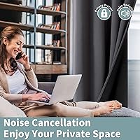 Vista 5 de BGment - Cortinas con aislamiento térmico para habitación, 100 % opacas, con forro negro, cortina de doble capa con ojales, reduce el ruido