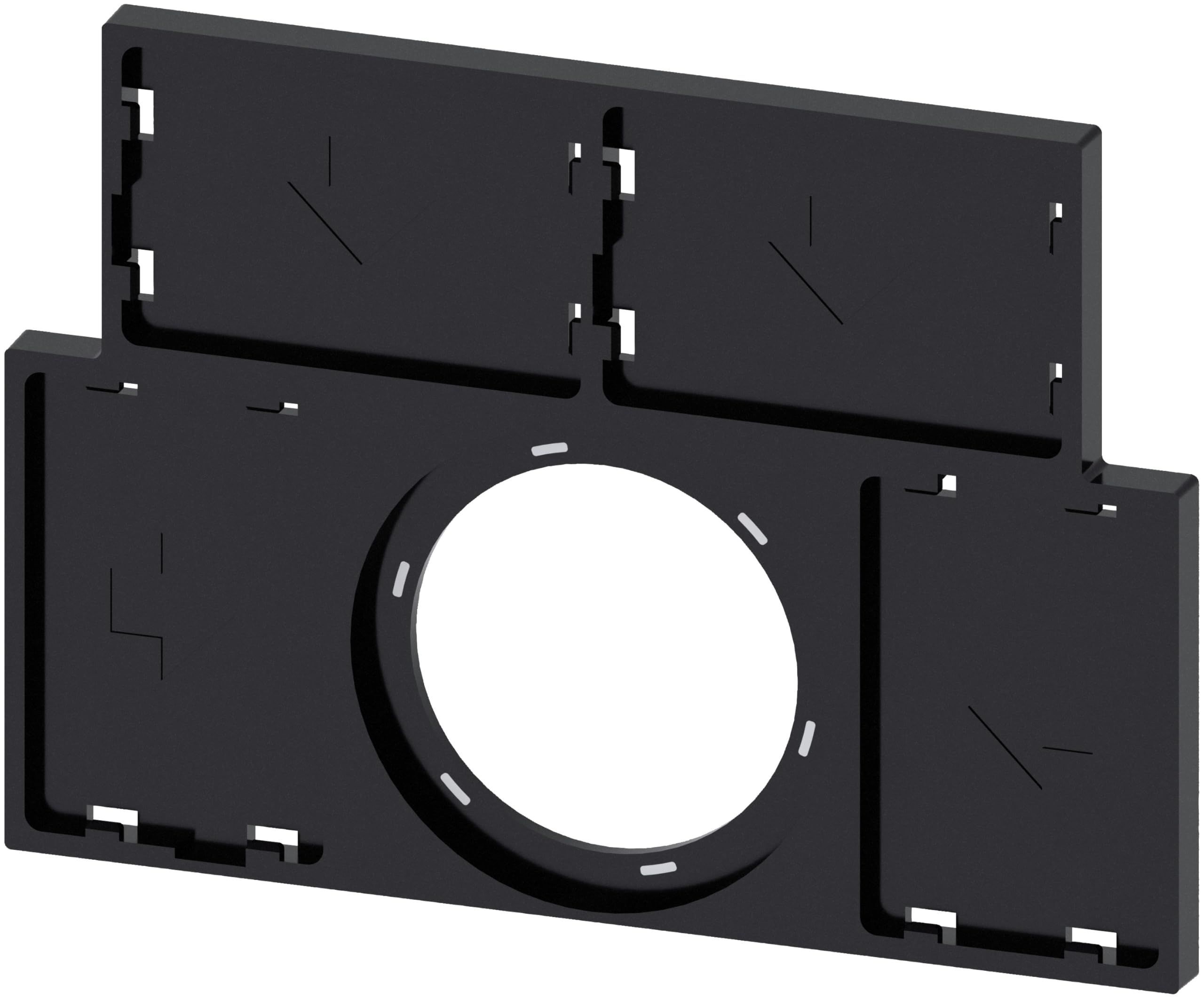 Porte-bouclier plat Siemens 3SU1900-0BT10-0AA0 cadre arrondi noir pour bouton