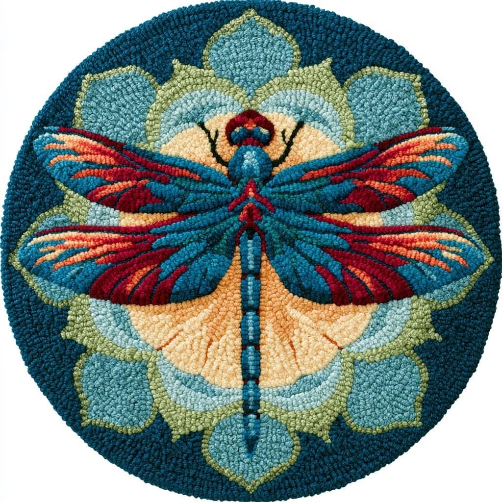 AMBATTERY Latch Hook Rug Kit Latch Hook Kits for Adults,Animal Dragonfly