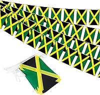 Vista 31 de Banderín de bandera de Colombia – 38 banderas, 42 pies, pequeñas banderas colombianas para decoración del país, escuela, fiesta, eventos deportivos