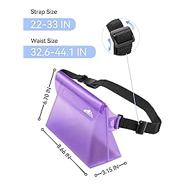 HEETA 2-Pack Waterproof Pouch with Waist Strap, Screen Touchable Dry Bag with Adjustable Belt for Phone Valuables for Kayaking Swimming Snorkeling Boating Fishing Surfing Beach (Pink & Purple)