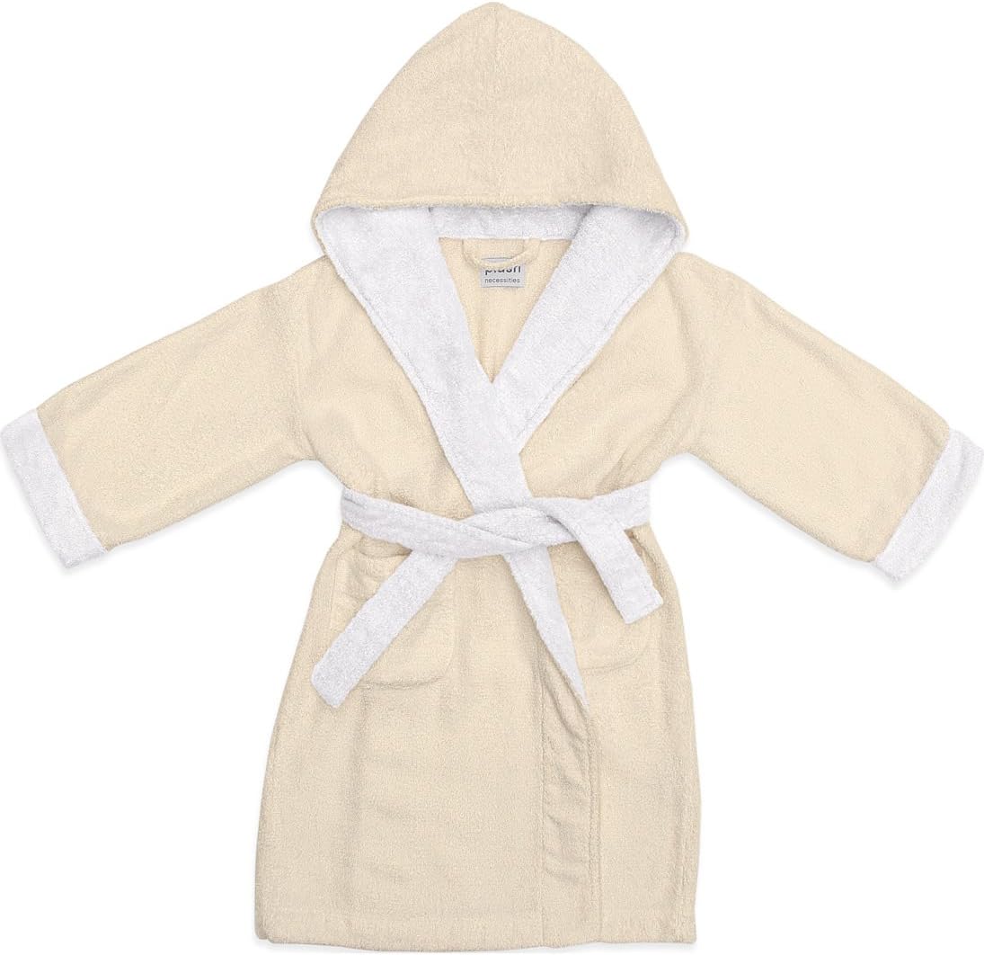 Plush Necessities Pure Bliss Kids Bath Wrap - Super Absorbent and Soft - Eggshell, 3-4 yrs