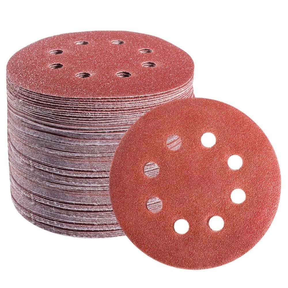 10 Uds 5 pulgadas 125mm 8 agujeros papel de lija redondo disco de ocho agujeros hojas de arena 40-2000 grano lijadora disco abrasivo herramientas de pulido, grano 1200