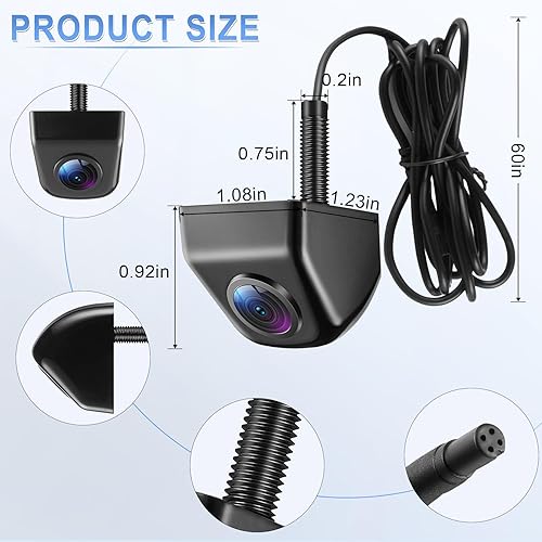 Miniatura 4 de LivTee Cámara frontal/de respaldo, cámara inversa, ultra gran angular HD de día y noche, cámara de visión trasera para automóvil, SUV, camioneta y