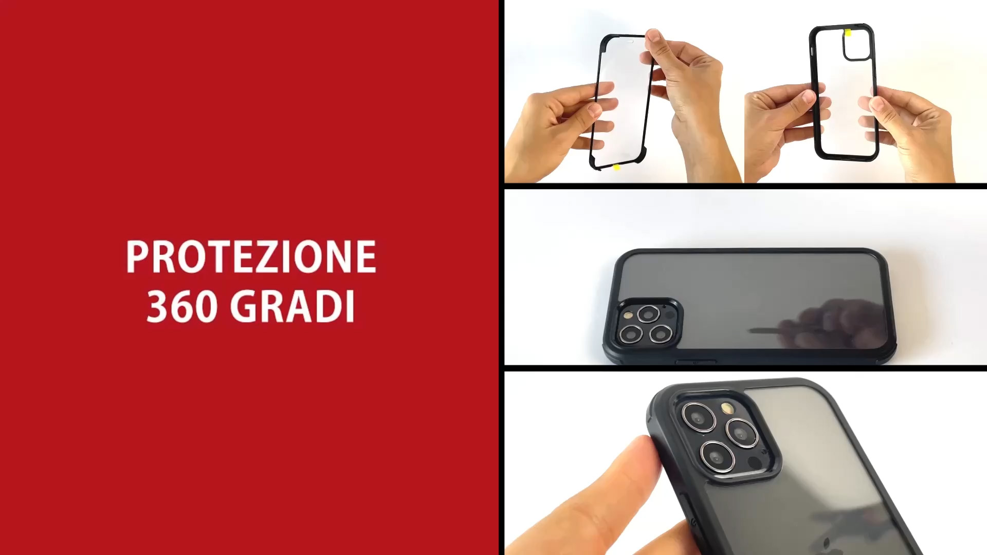 MyGadget Cover 360° Per IPhone 14 Pro Max – Protezione Integrale In Vetro Temperato, Nero