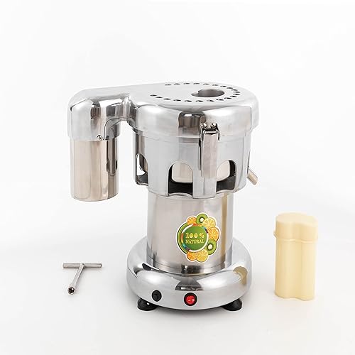 PIAOCAIYIN Extractor de jugo comercial, Extractor de jugo multifuncional, Máquina de prensa de jugo de acero inoxidable 110V 370W, Máquina de