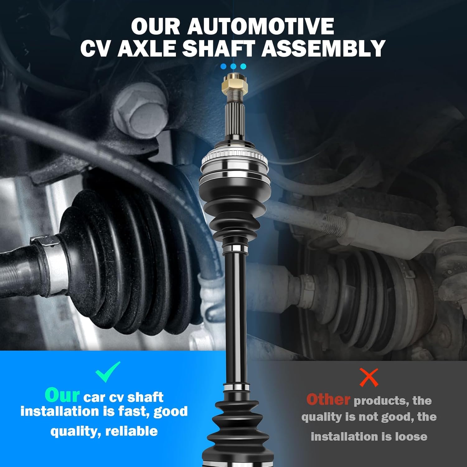 Front Right CV Axle Shaft Assembly - Compatible With 1999 2000 2001 for Toyota SoLara 2.2L 1992-2001 for Toyota Camry 2.2L CV AXLE OE 66-5044 NCV69506 TO-8-8530A