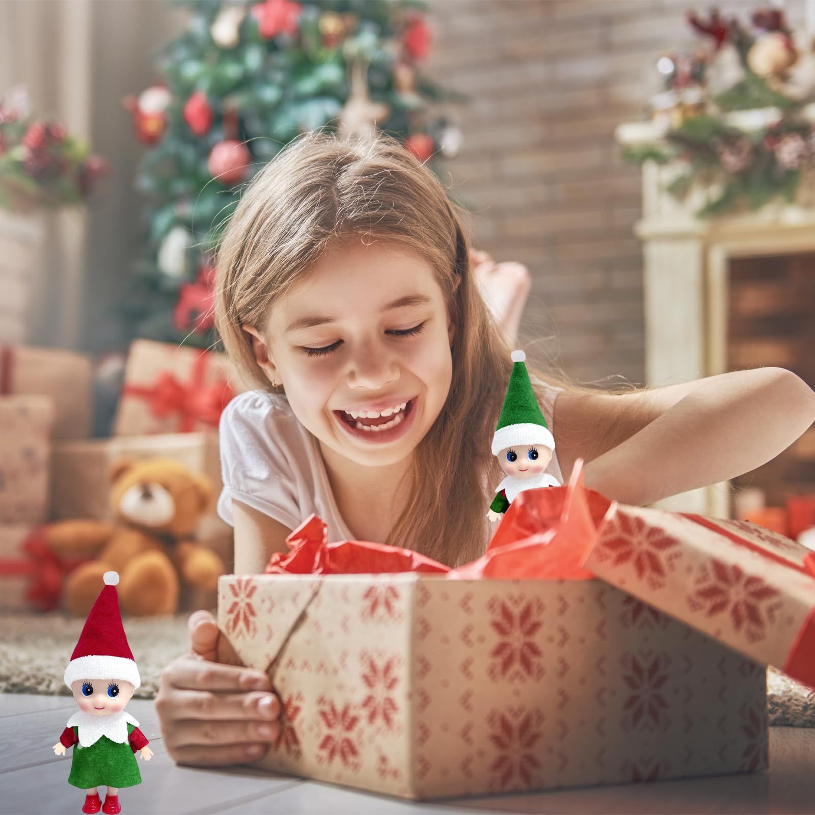 2pcs Christmas Elf Baby Mini Dolls,Christmas Baby Elves Twins Cute Little Elfs,Naughty Tiny Baby Elf Doll Novelty Toys Christmas Tradition Small Dolls for Girls Boys Kids Gift Xmas Stocking Stuffers - Image 3