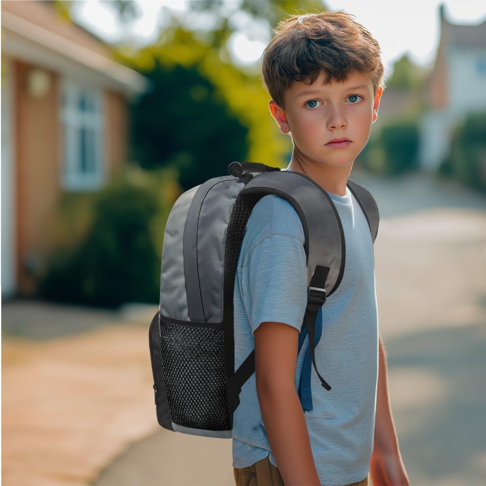 Grande zaino per libri per ragazzi con set portapranzo, materiale durevole e resistente all'usura, perfetto per scuola, viaggi e attività all'aperto, per bambini