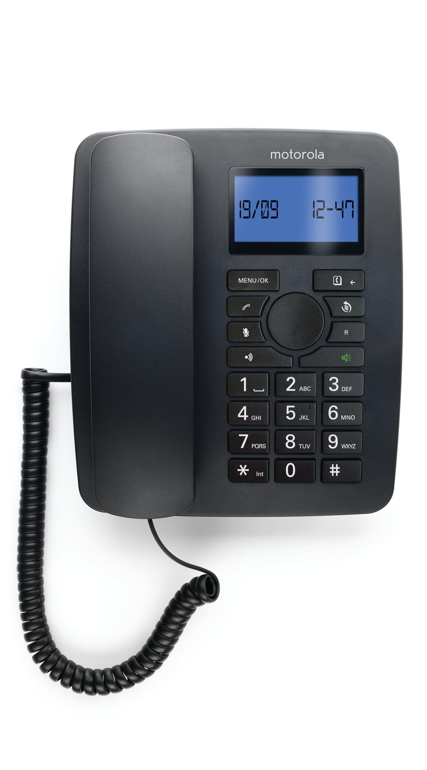 Motorola Voice - C4201 Teléfono con Cable con Terminal Inalámbrico Digital, Modo Emergencia, Transferencia de Llamadas, Agenda 50 Nombres y Números, Manos Libres, Función Mute