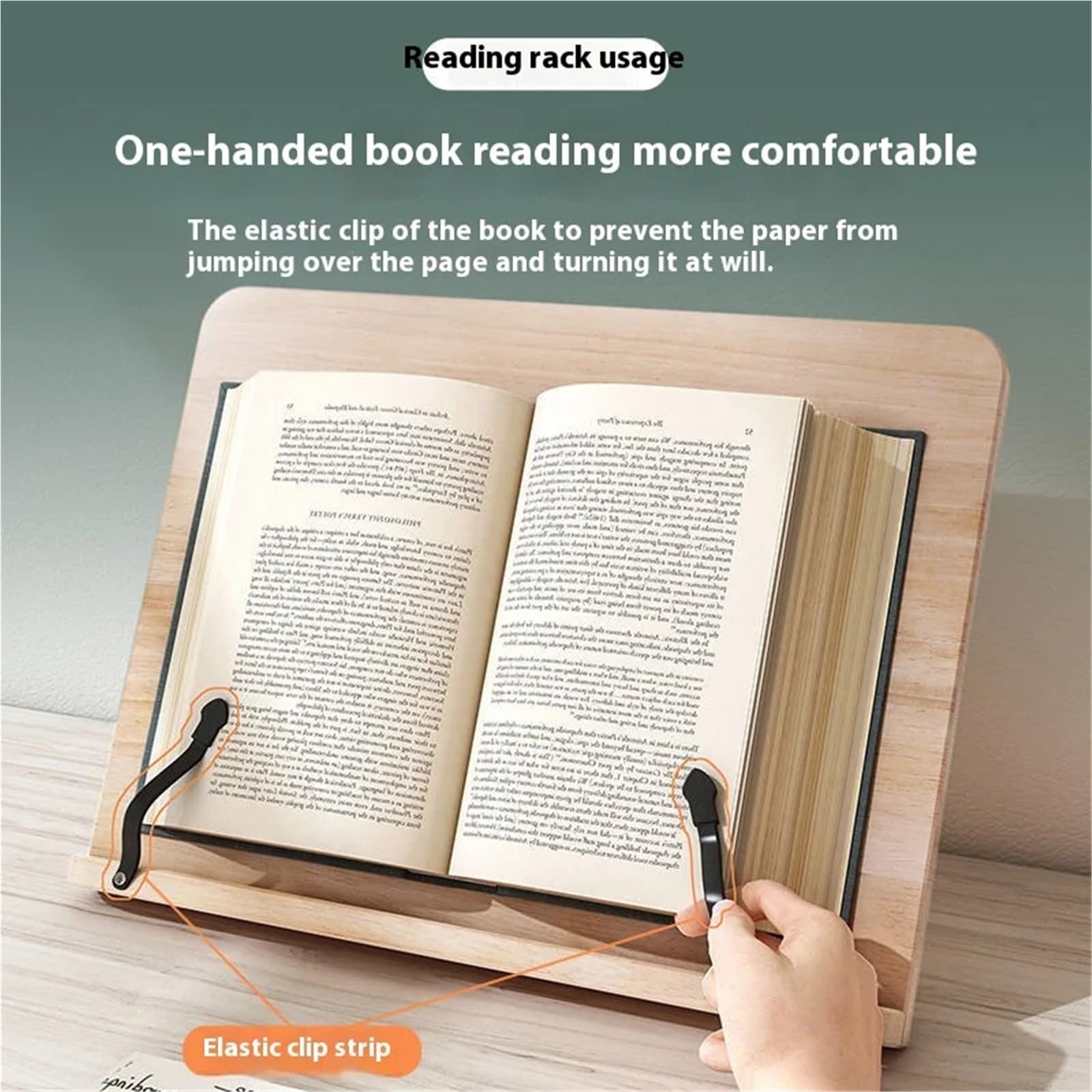 Solid Wood Reading Stand Students Adults Multi functional Adjustment Computer Book Holder para lectura(28x20cm)