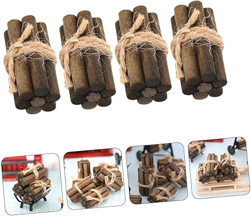 Miniatura 6 de FOMIYES 4 piezas de juguetes decoración de casa de muñecas pequeña leña mini pila paisaje figuritas mini artesanía mini casa suministros mini modelo