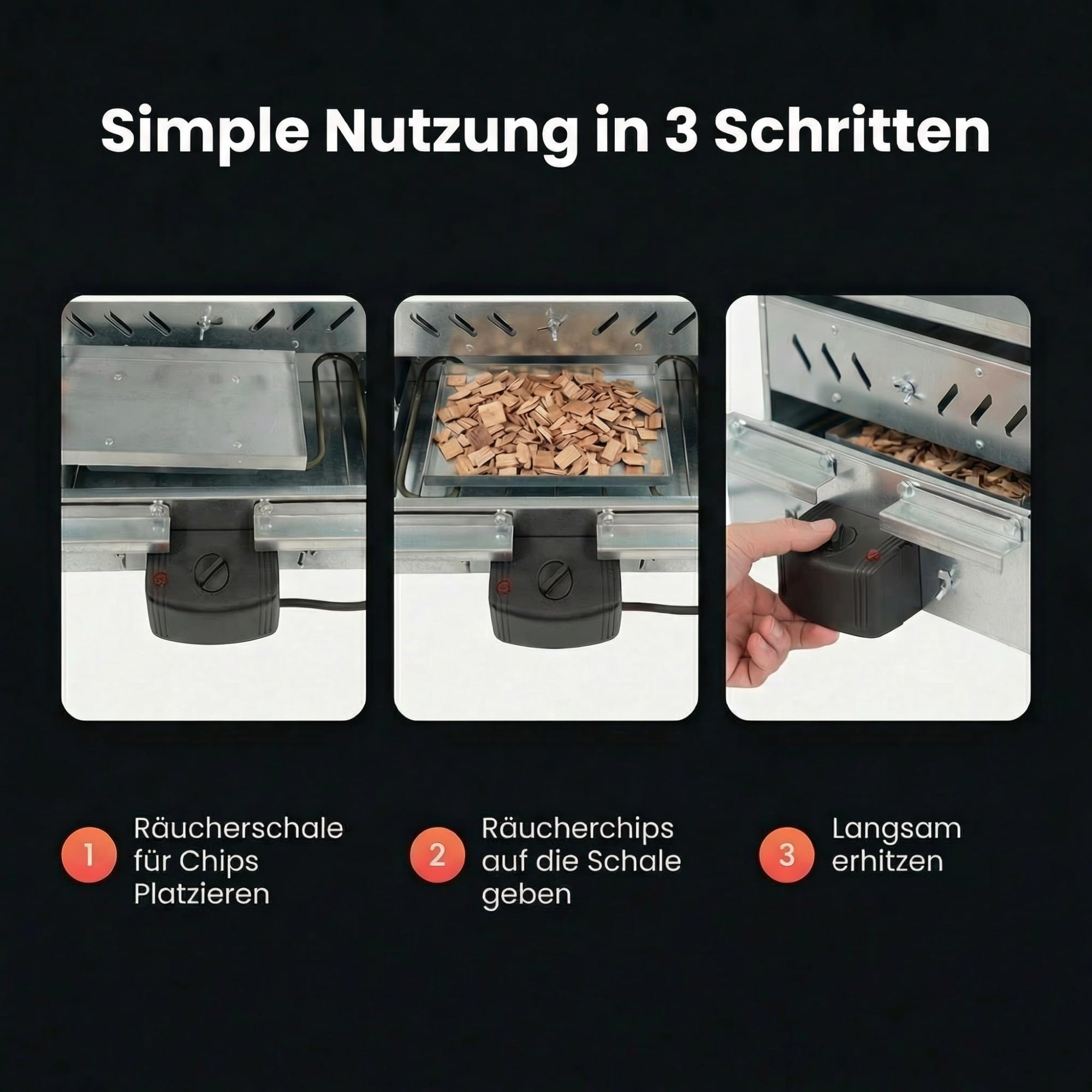 Räucherofen Elektroheizung 2000 W mit Thermostat – Heizspirale zur präzisen Temperaturregelung für Räucherschrank & Smoker, universelle Heizschlange kompatibel mit vielen Herstellern