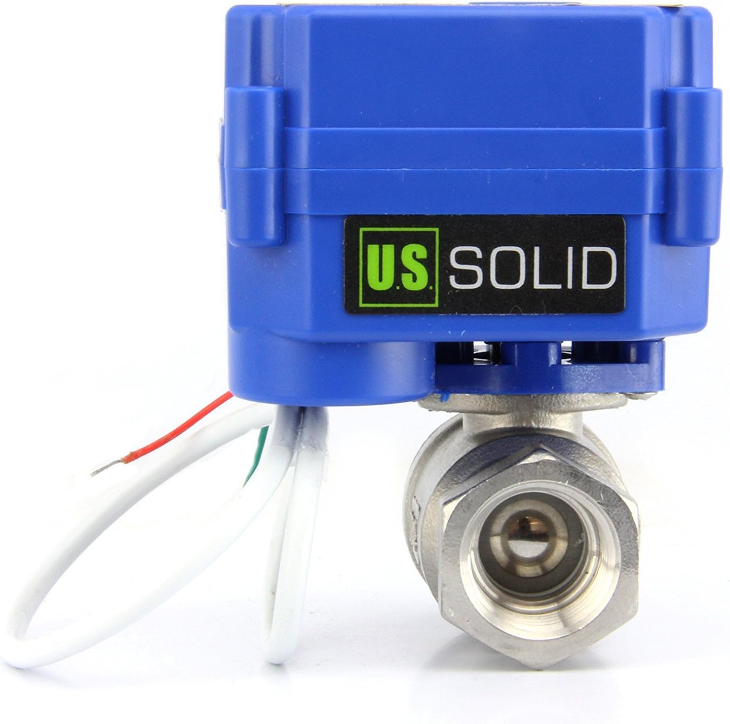 U.S. Solid 1/2" Motorized Ball Valve 220V AC (85-265 V AC) Stainless Steel Electrical Ball Valve DN15 BSP with Full Port, 2 Wire Auto Return Setup