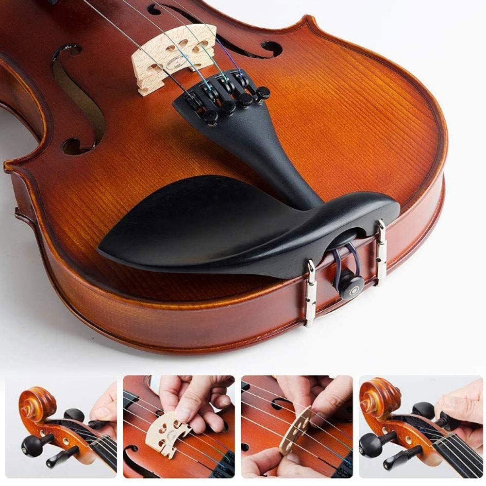 Violino Concerto con Custodia per Violino, Violino acustico 4/4 violino classico montato in ebano con manuale, borsa, kit for principianti, naturale