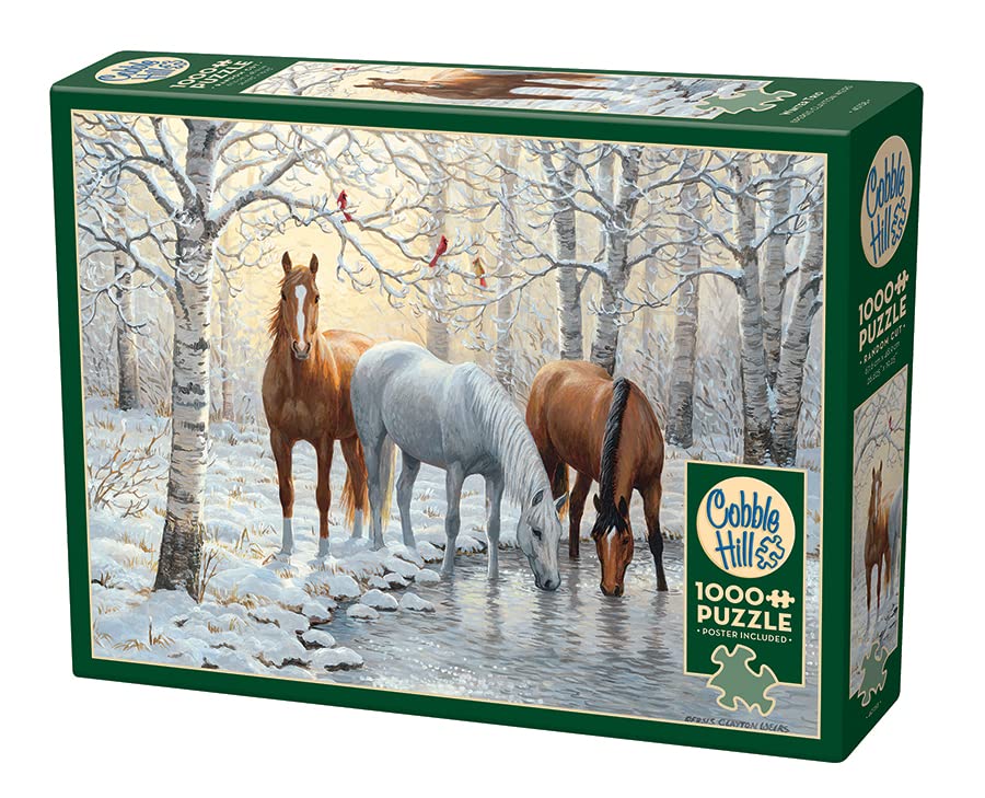 Cobble Hill 1000 Piece Puzzle - Winter Trio - Sample Poster Included, 1000 pieces, 67.6cm x 48.9cm - Image 4