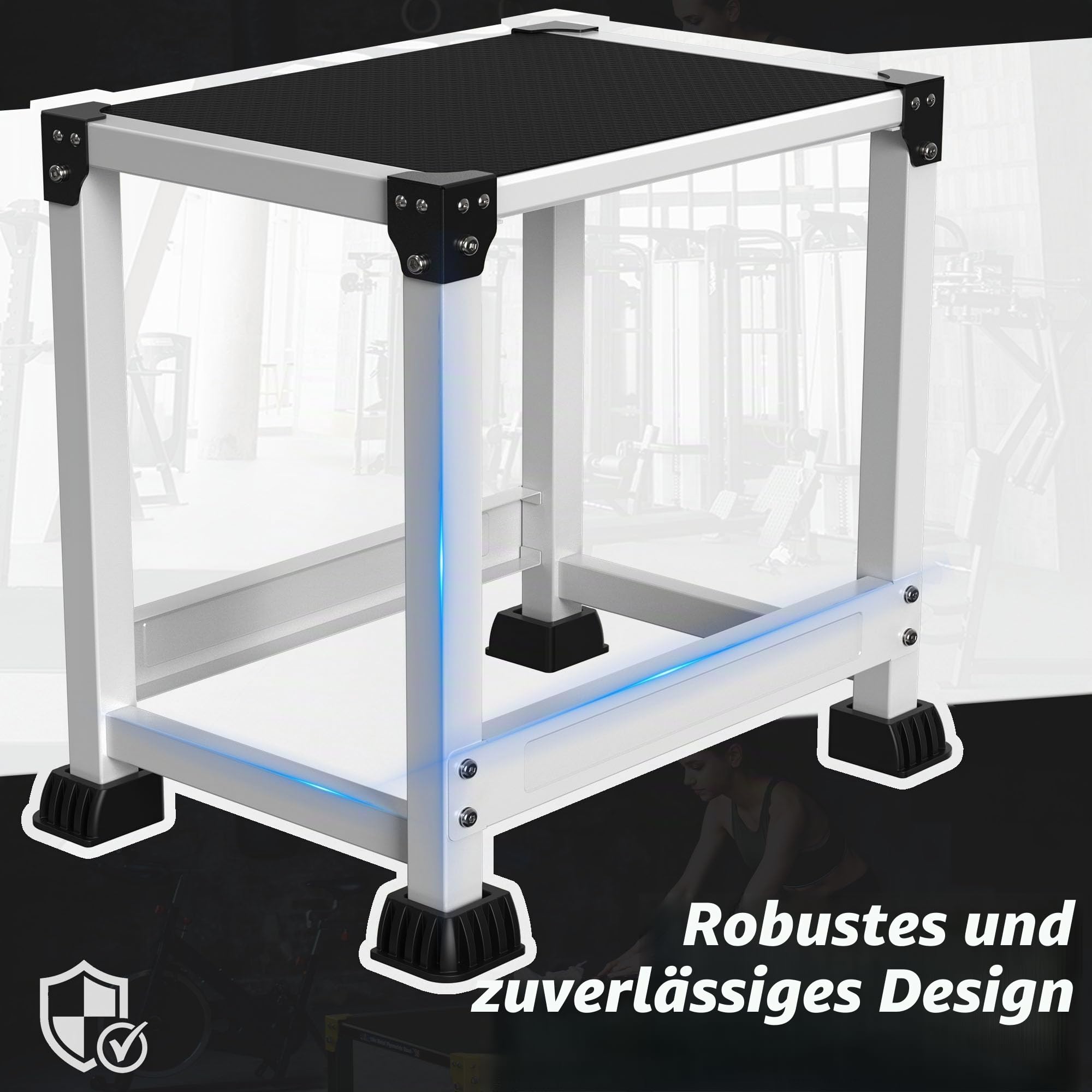 GanFindX Stahl-Plyo-Box, 30,5/45,7 cm Standfläche, Metall-Plyometrie-Sprungbox für Home Gym, Training von Fitness, Beweglichkeit, Ausdauer und Kraft, auch als Kurzhantelablage verwendbar