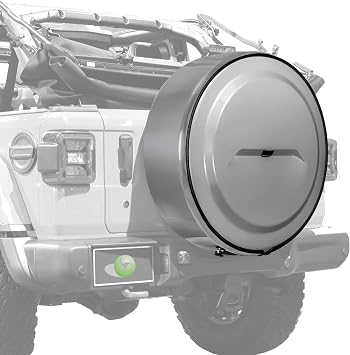 Boomerang - Color-Matched MasterSeries Hard JL Tire Cover - 245/75R17 - for Jeep Wrangler JL with Back-up Camera - Sport 2018-2024 - Billet Silver