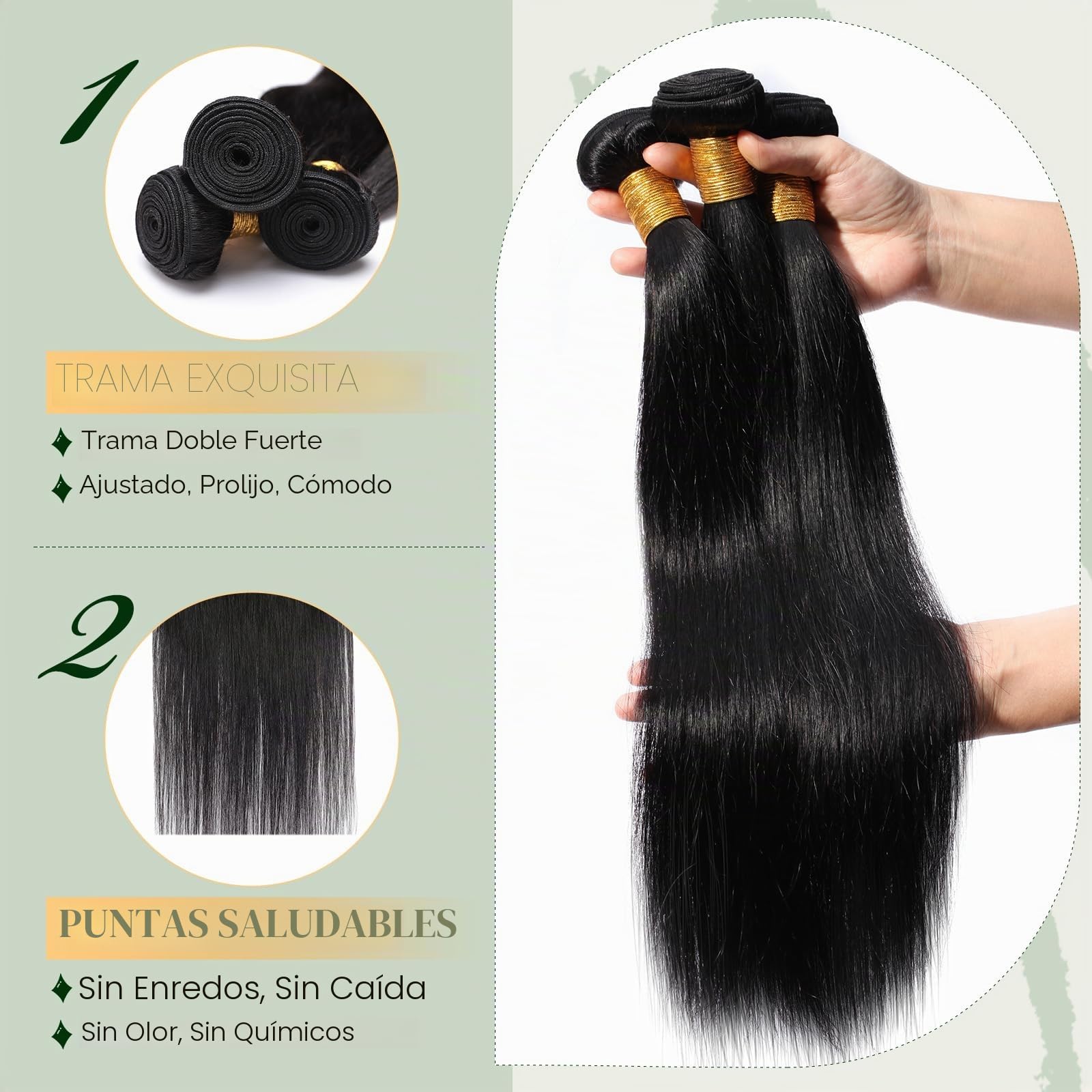 Elailite Extensiones Cortina Pelo Natural 100g 60cm Cabello Humano Brasileña Liso 1 Pieza sin Clip #1B Negro Natural