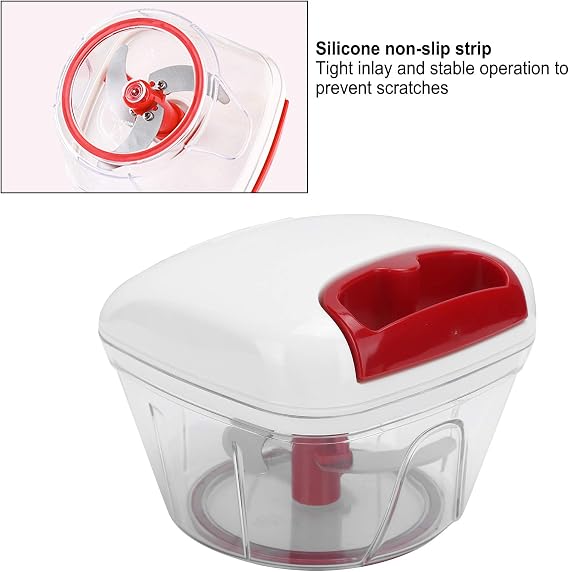 Denash Mini Manual Garlic Chopper, Manual Chopper for Kitchen Accessories, Stainless Steel Blades, 550ml Capacity for Cooking Enthusiasts