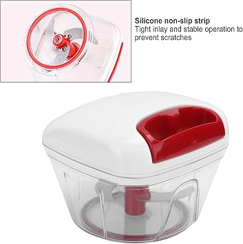 Denash Mini Manual Garlic Chopper, Manual Chopper for Kitchen Accessories, Stainless Steel Blades, 550ml Capacity for Cooking Enthusiasts