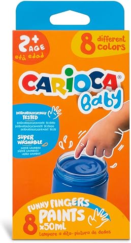 Carioca Bebek Parmak Boyasi 8 Renk 8X50 Ml Süper Yikanabilir 2+ Yaş