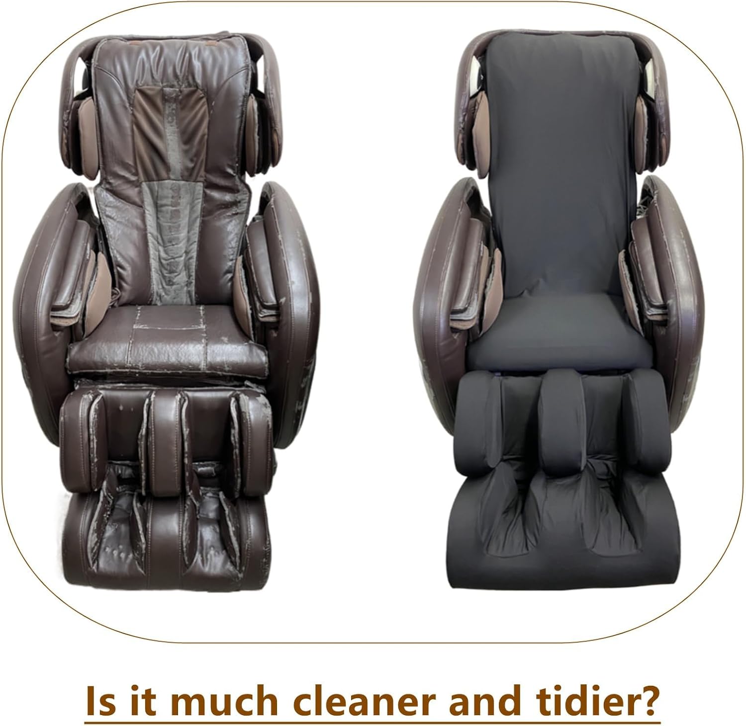 Massage Chair Cover-Shiatsu Slipcover Recliner Chair Cover,Universal Washable Stretch Fabric Armchair Slipcovers,Dust Protection Sofa Covers Black,Body+Foot