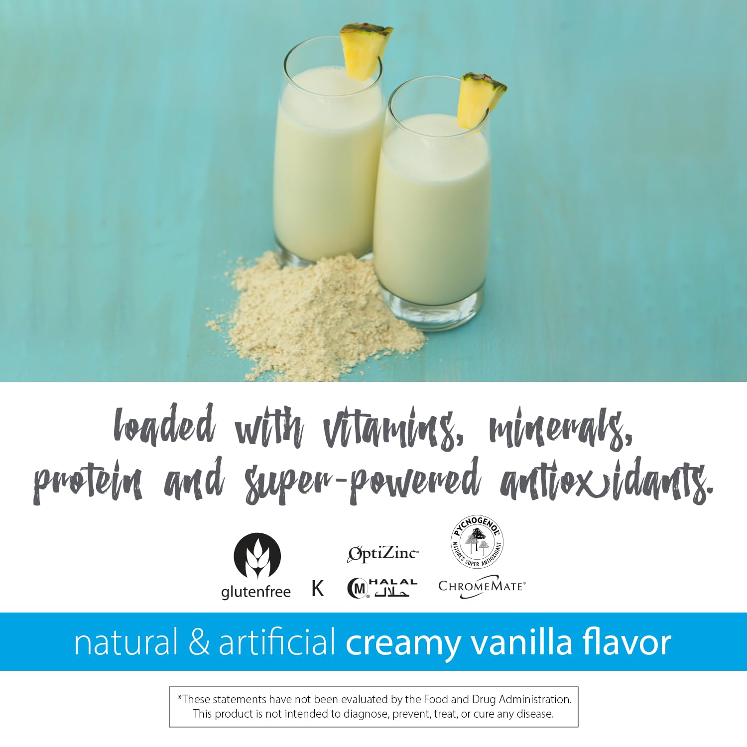 RELIV Now with Soy, Creamy Vanilla - Plant-Based Protein Shake with 7g Protein and Minerals, Dairy-Free, Gluten-Free, 30 Servings, 19.85 oz